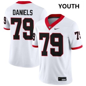 Youth Nyier Daniels White Georgia Bulldogs #79 College Football High School Jersey 436734-756