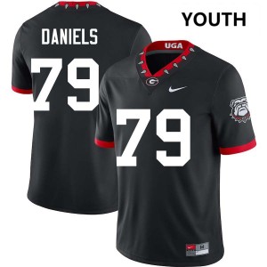 Youth Nyier Daniels 100th Anniversary Black Georgia Bulldogs #79 College Football Official Jersey 636216-950