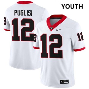 Youth Ryan Puglisi White Georgia Bulldogs #12 College Football Replica Jersey 993612-697