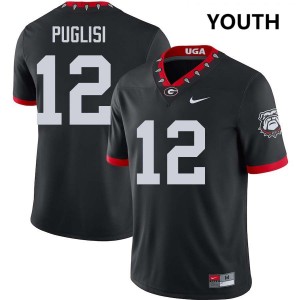 Youth Ryan Puglisi 100th Anniversary Black Georgia Bulldogs #12 College Football Replica Jerseys 332908-799