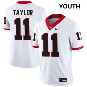 Youth Talyn Taylor White Georgia Bulldogs #11 College Football Player Jerseys 169886-946