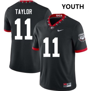 Youth Talyn Taylor 100th Anniversary Black Georgia Bulldogs #11 College Football Official Jerseys 111069-992