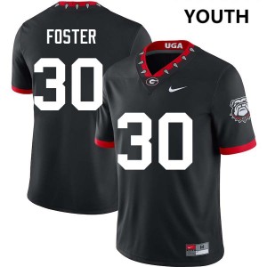 Youth Terrell Foster 100th Anniversary Black Georgia Bulldogs #30 College Football Player Jersey 319458-803