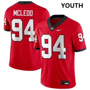 Youth Xzavier McLeod Red Georgia Bulldogs #94 College Football Limited Jersey 935144-818