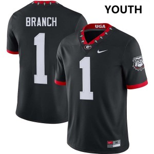 Youth Zachariah Branch 100th Anniversary Black Georgia Bulldogs #1 College Football Alumni Jerseys 219750-639