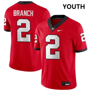 Youth Zion Branch Red Georgia Bulldogs #2 College Football Limited Jersey 177339-247
