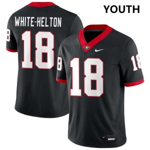 Youth Sacovie White-Helton Black Georgia Bulldogs #18 College Football 2025 Jerseys 134785-324