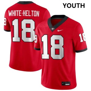Youth Sacovie White-Helton Red Georgia Bulldogs #18 College Football NCAA Jerseys 564477-273