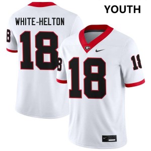 Youth Sacovie White-Helton White Georgia Bulldogs #18 College Football Official Jerseys 272626-549