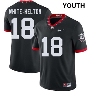 Youth Sacovie White-Helton 100th Anniversary Black Georgia Bulldogs #18 College Football Alumni Jersey 562032-523